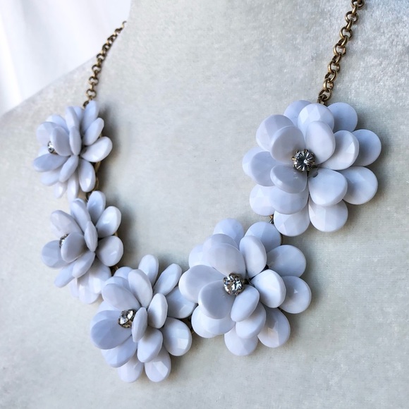 J. Crew Statement Floral Necklace in White - Picture 2 of 16